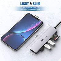 USB C Hub Multiport Adapter - 7 in 1 Portable Space Aluminum Dongle with 4K HDMI Output, 3 USB 3.0 Ports, SD/Micro SD Card Reader Compatible for MacBook Pro, XPS More Type C Devices: Computers & Accessories